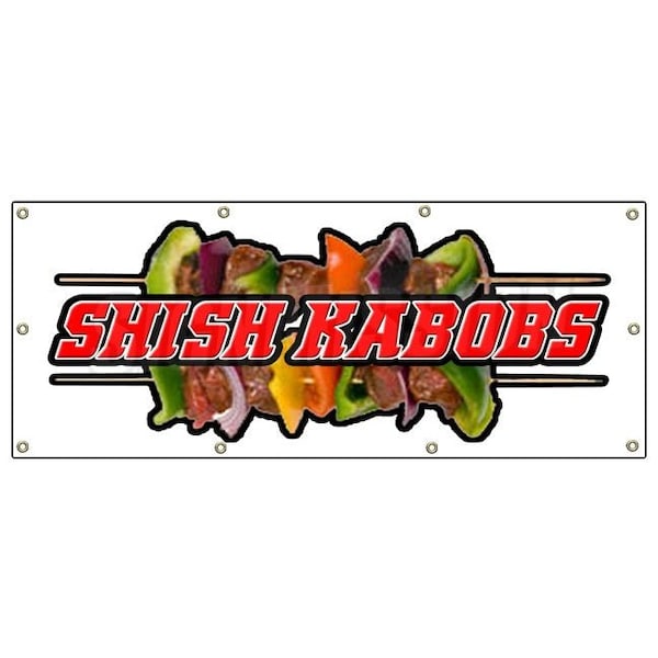 SHISH KABOBS BANNER SIGN kebab middle east eastern falafel lamb skewer